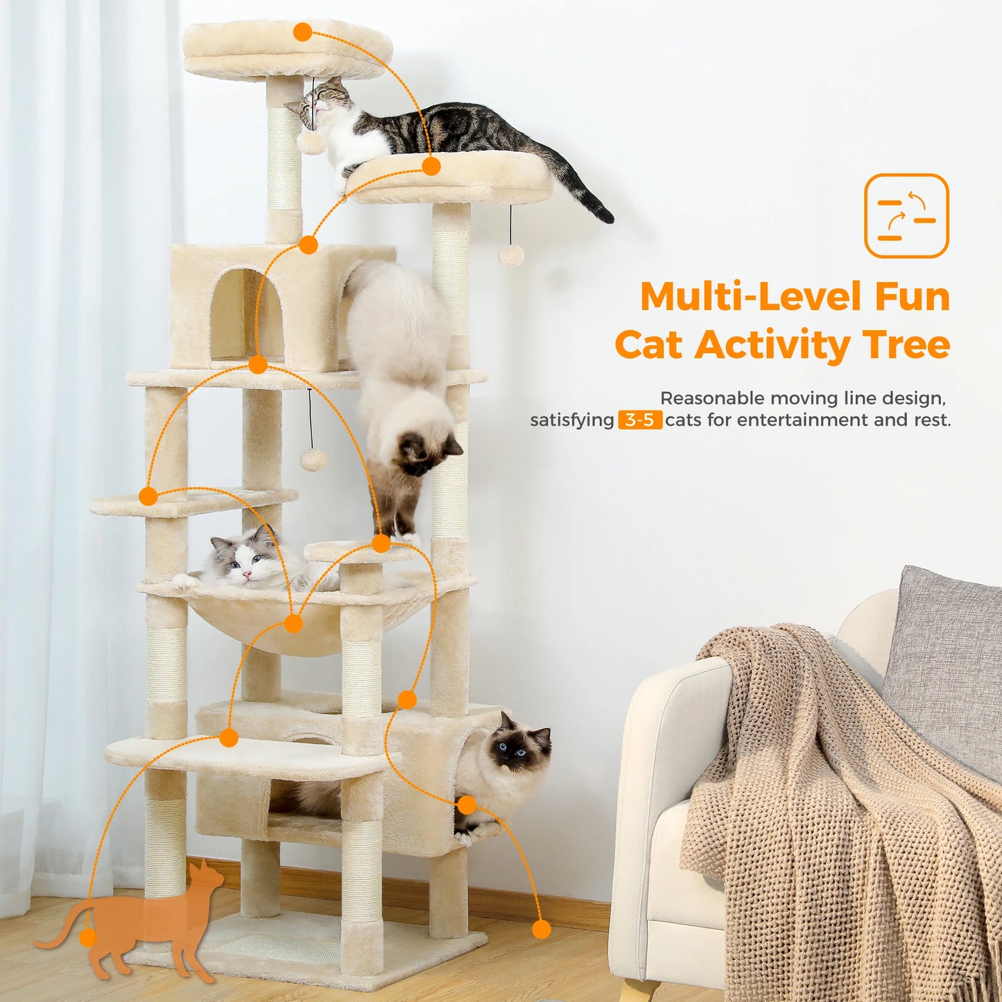 PAWZ Road Cat Tree And Tower For Indoor Cats