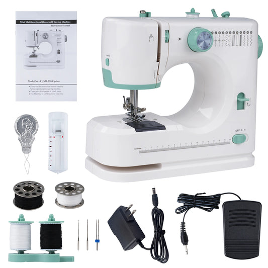 LetCartMaker 12 Stitches Mini Sewing Machine With Foot Pedal Gift