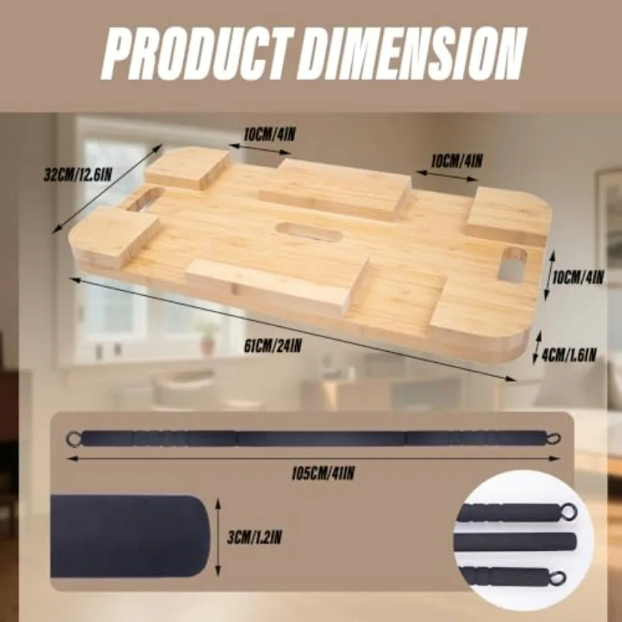 Wooden Resistance Band Foot Plate Exercise Platform Non Slip Surface