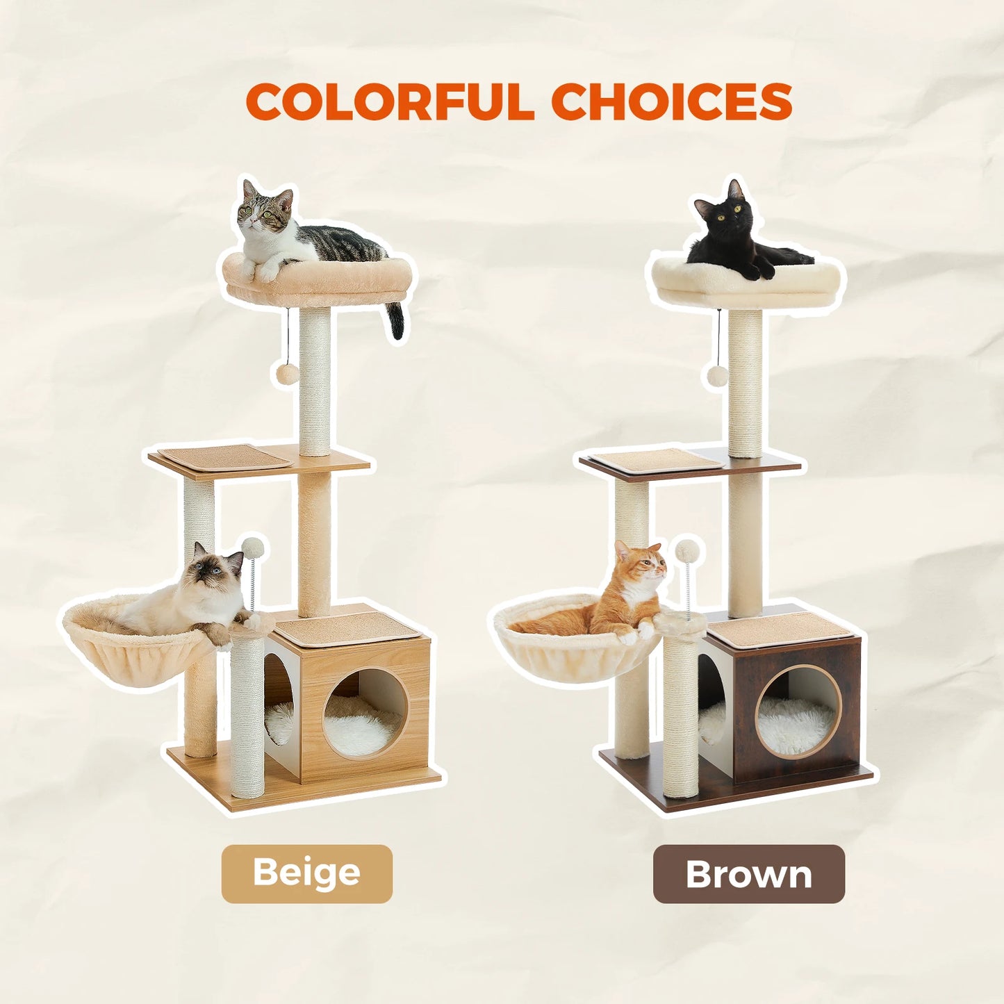 PAWZ Road Modern Cat Tree Indoor Multi Level Wood Tower