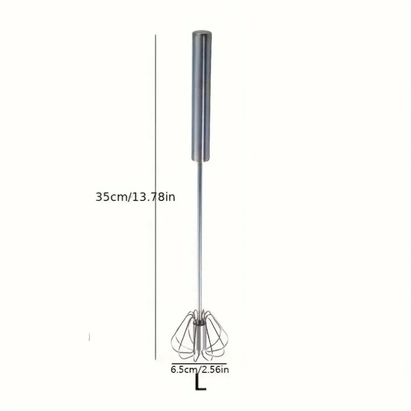 Stainless Steel Rotary Egg Beater Semi Automatic Hand Whisk