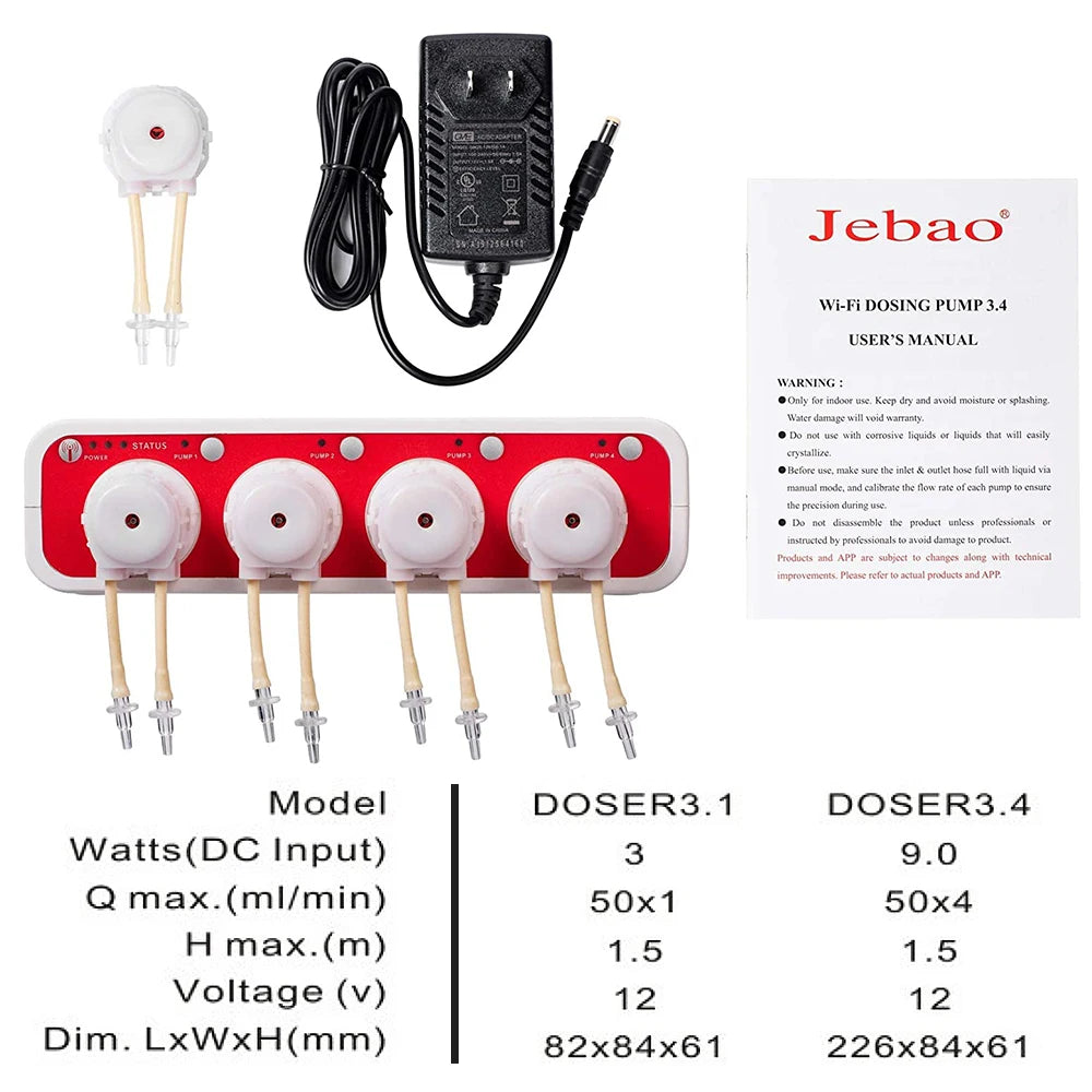 Jebao Auto Dosing Pump MD4.4 WiFi Control For Marine Reef