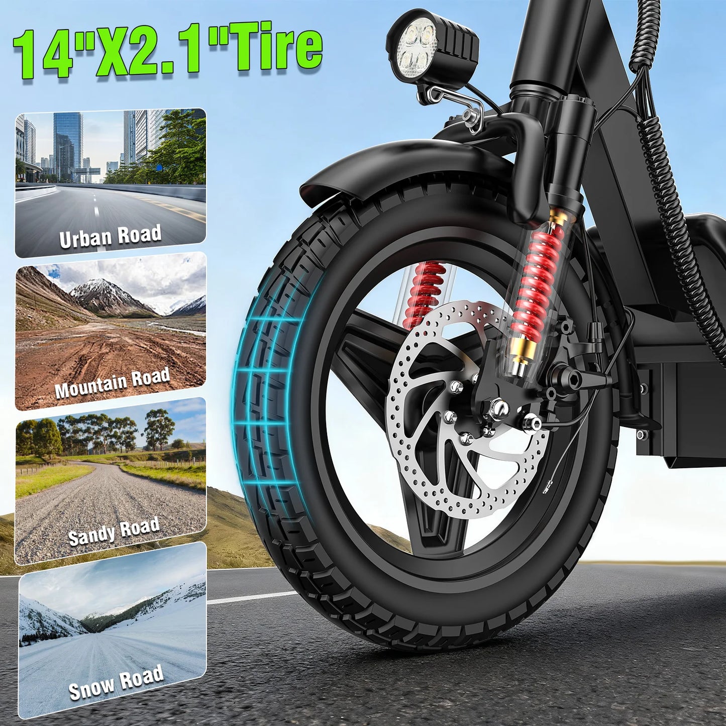 LELEKUAI Adult Electric Bike 500W 48V Foldable With Basket