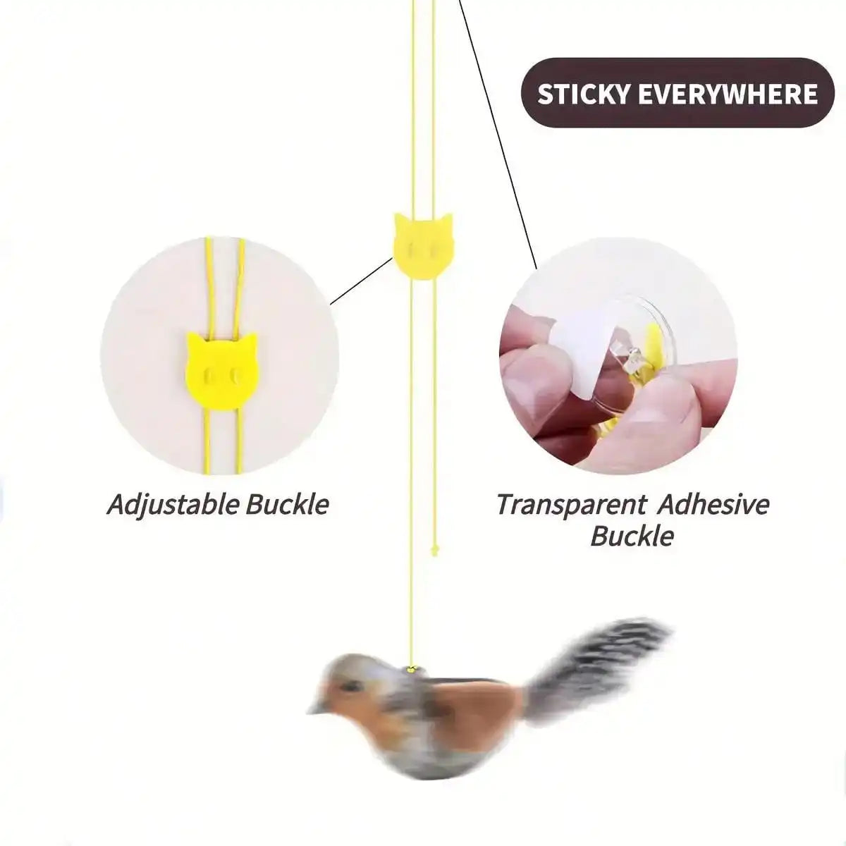 Interactive Cat Toy With Realistic Bird Sounds No Battery Required