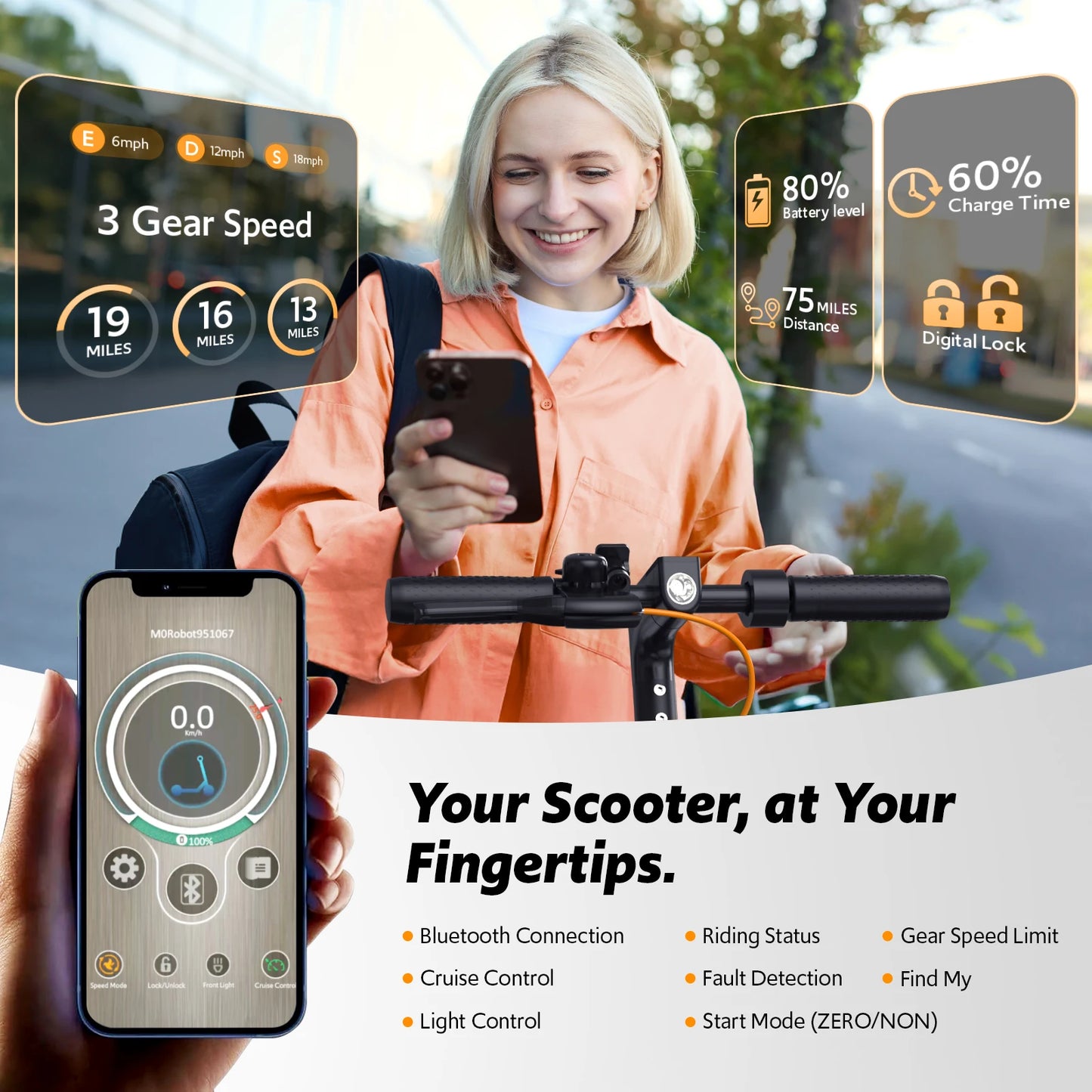Electric Scooter For Adults 550W Foldable With App Control