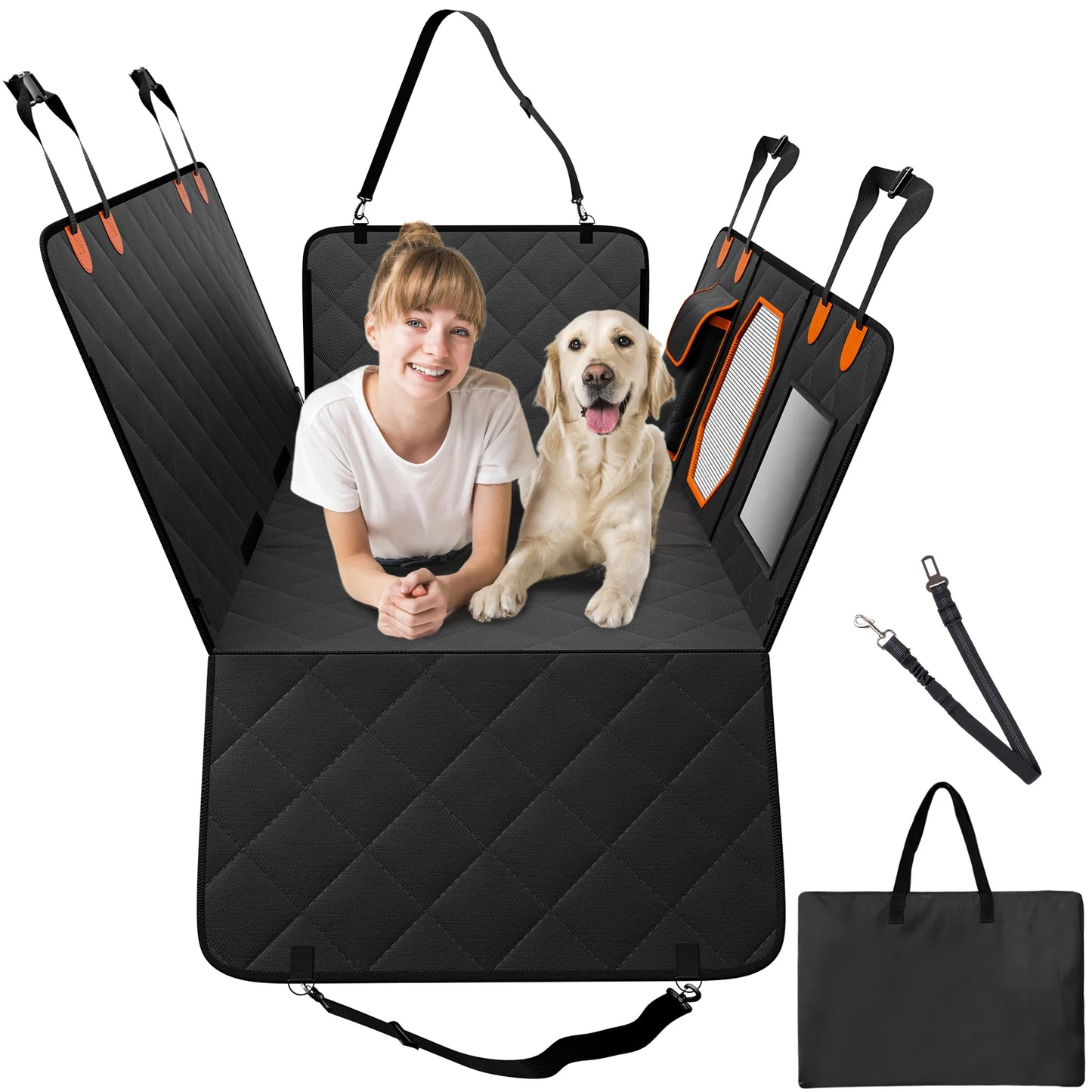 SucceBuy Waterproof Dog Car Seat Cover with Mesh Window Pocket