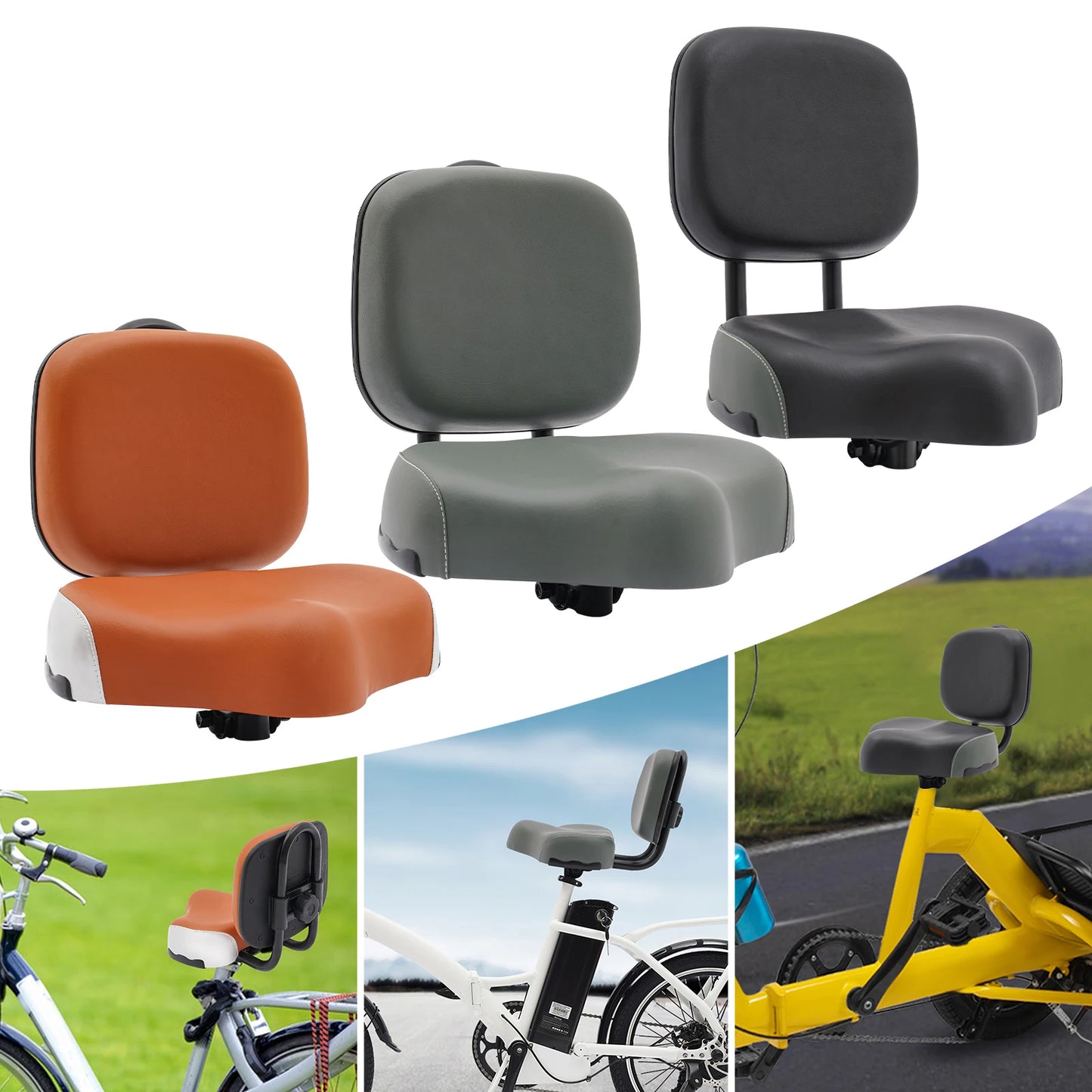 Adjustable Tricycle Saddle With Backrest Extra Wide Universal Back Support