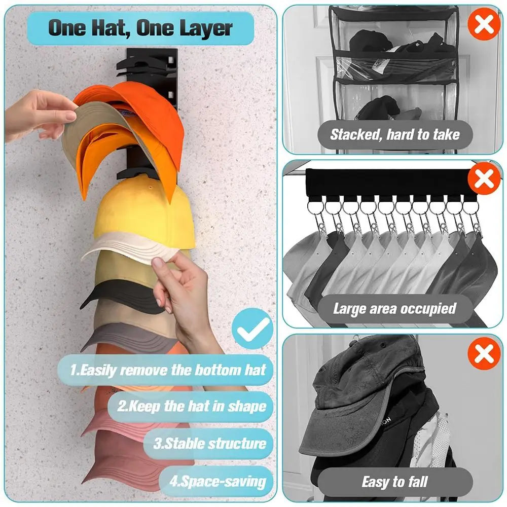 Plastic Hat Rack Space Saving Baseball Cap Storage Organizer