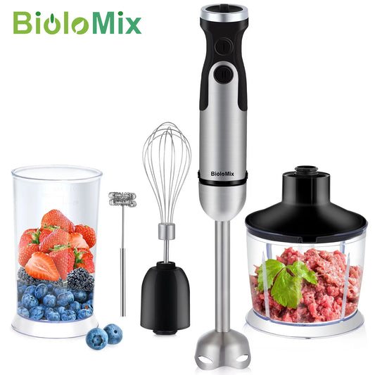 BioloMix Five In One Immersion Hand Blender With Chopper Whisk 800ml