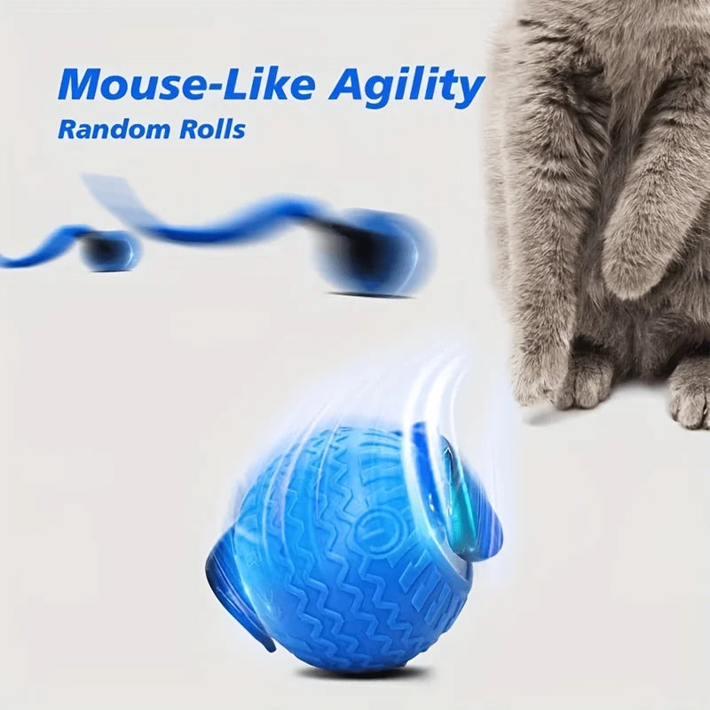 Automatic Rolling Ball Cat Toy With LED Light Motion Activated For Indoor Cats