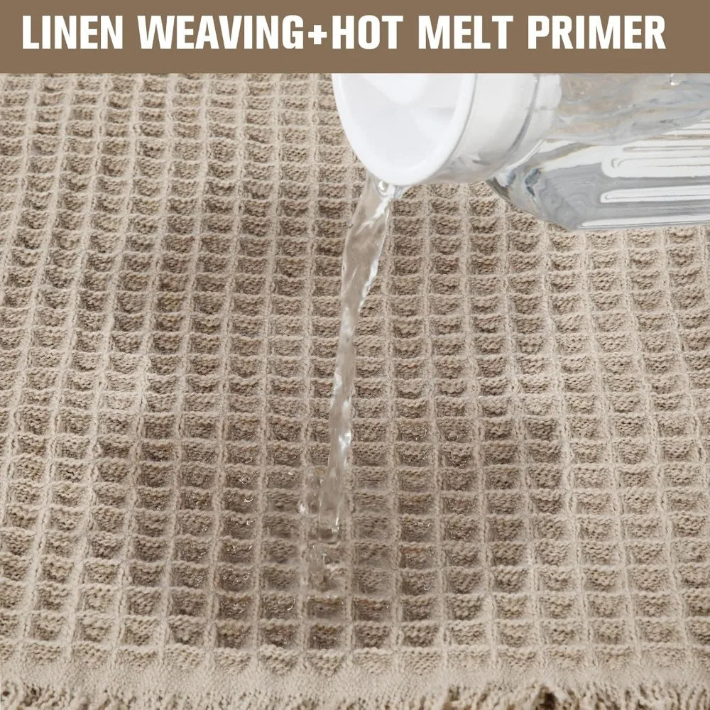 Waffle Non Slip Bath Mat Set Four Piece Extra Soft