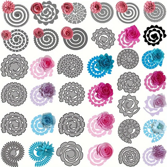 3D Spiral Flower Garland Cutting Dies For Scrapbooking Card Making