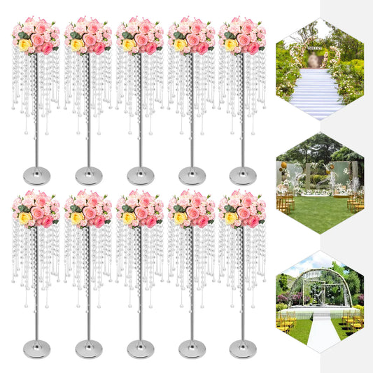 Bymaocar Crystal Flower Stand Set For Wedding Decor Centerpieces