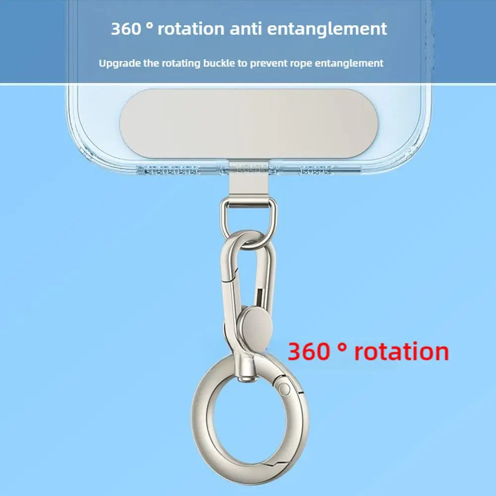 Metal Phone Lanyard With Rotatable Buckle And Steel Clip