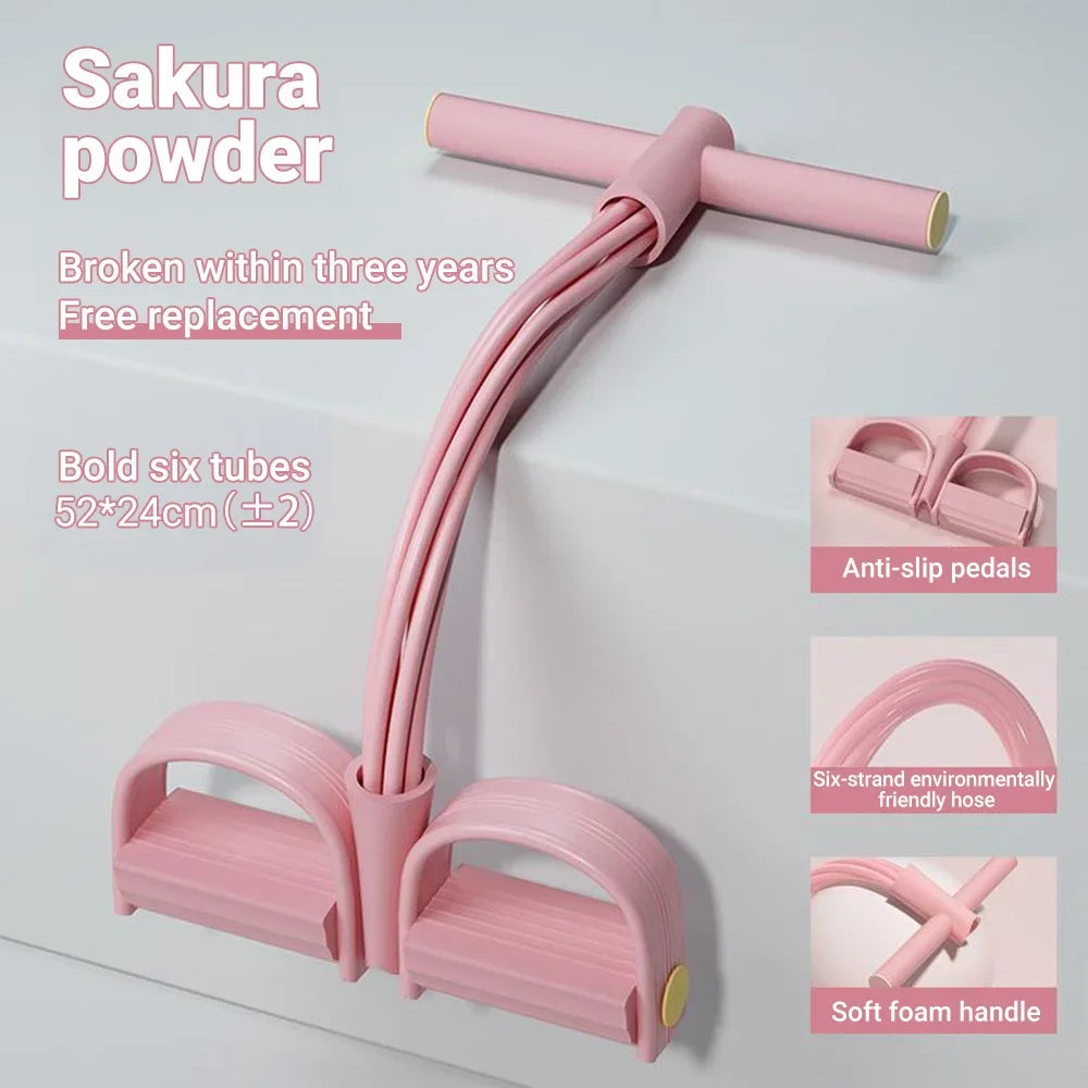 Multi Function 6 Tube Resistance Band Tension Rope For Gym