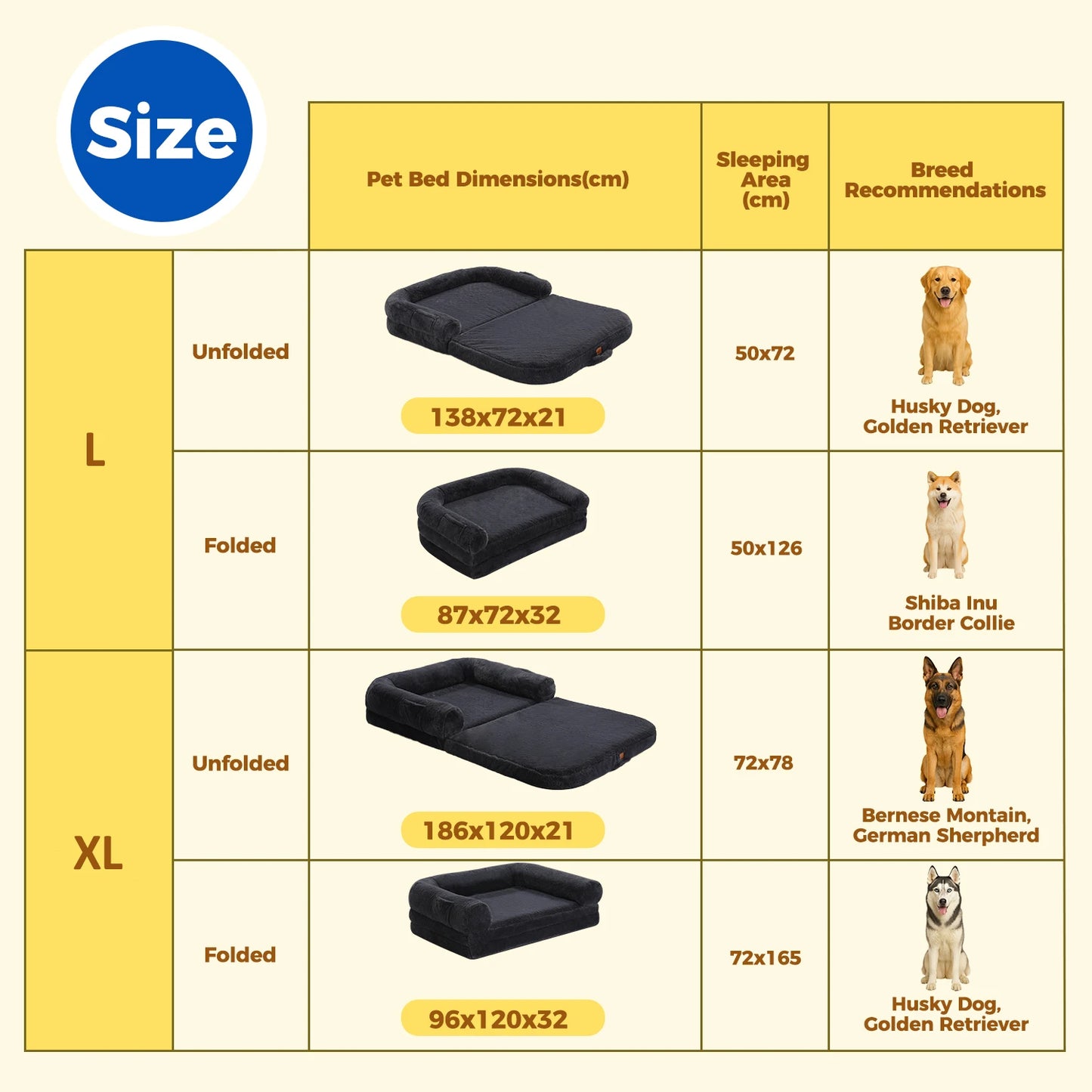 PAWZ Road Foldable Dog Bed Plush Washable Non Slip Sofa