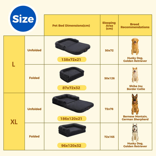 PAWZ Road Foldable Dog Bed Plush Washable Non Slip Sofa