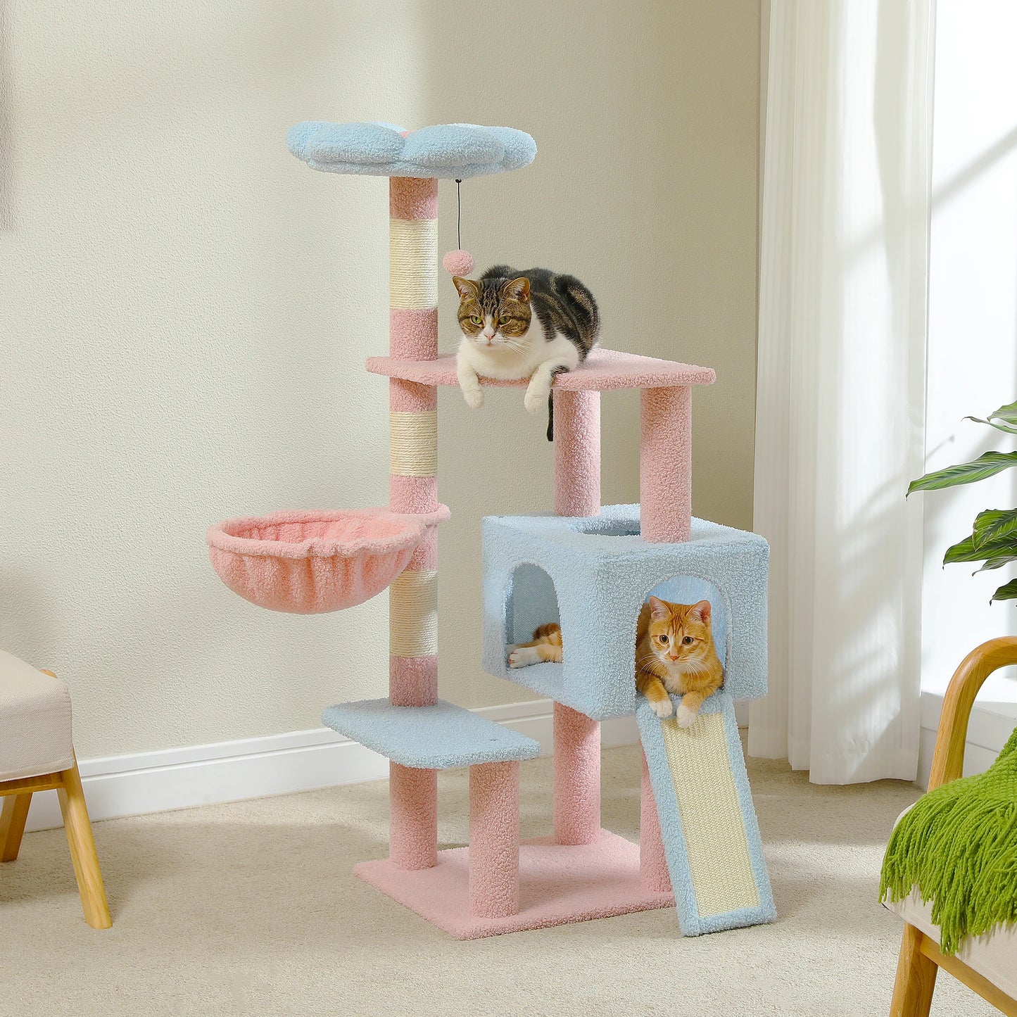 PAWZ Road Flower Cat Tree Multi Level Cat Tower With Sisal Posts