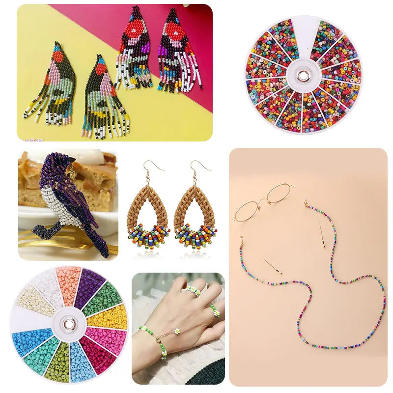 Glass Seed Beads Set 2000 Pieces For Jewelry Making DIY