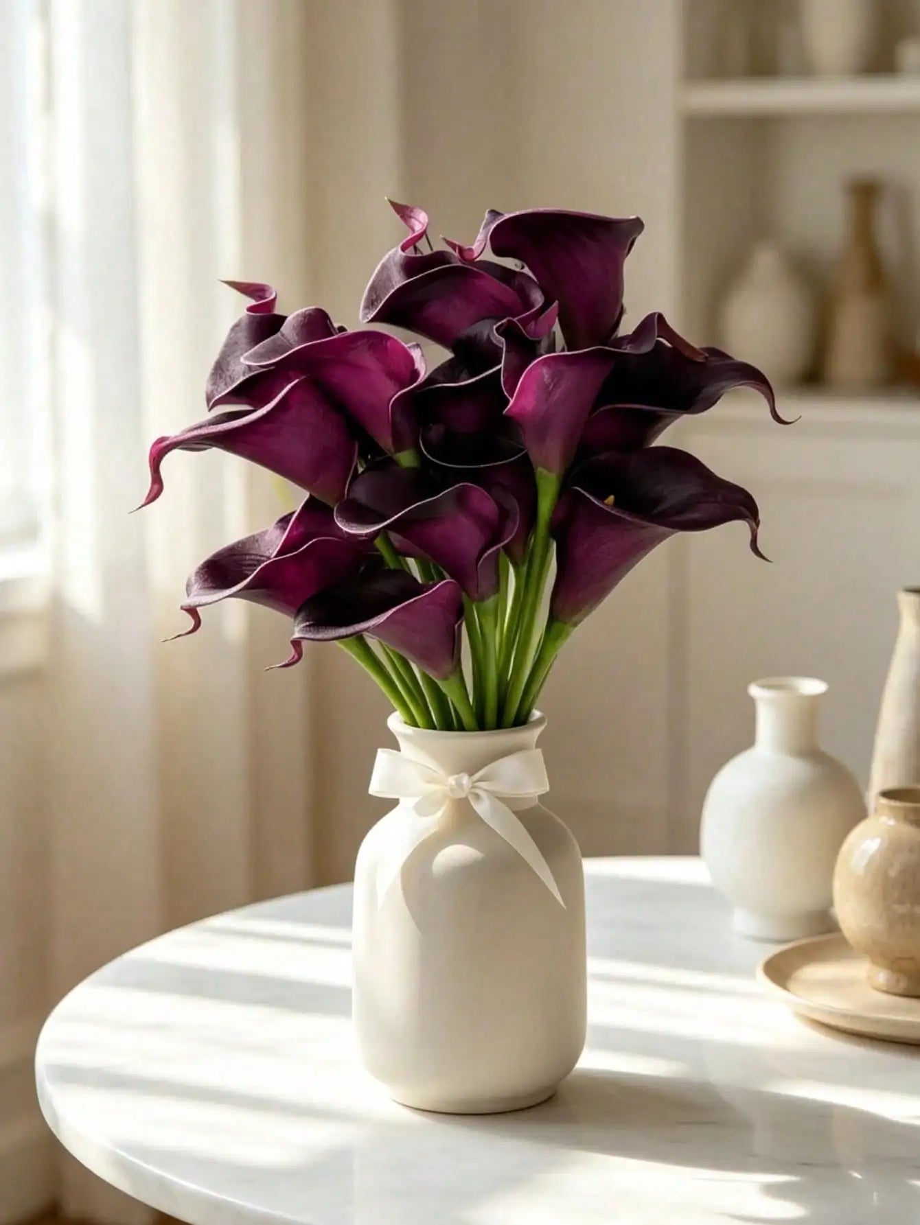 Artificial Calla Lily Bouquet Realistic Polyester Flowers For Wedding Decor