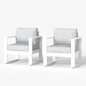 Outdoor Aluminum Patio Armchairs With Washable Cushions