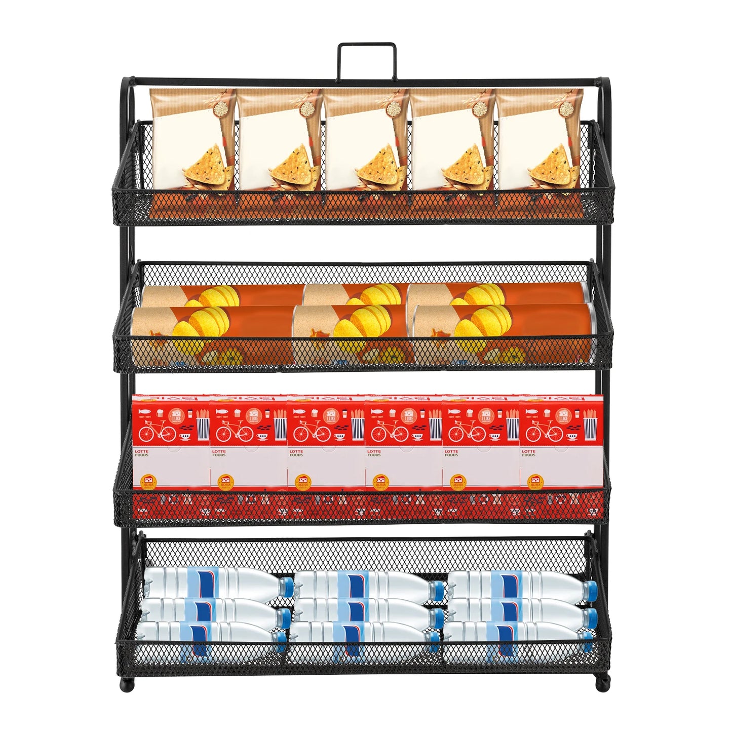 Bymaocar 4-Tier Snack Display Rack for Countertop Stores