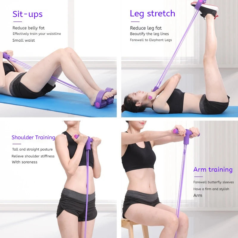 Multi Function 6 Tube Resistance Band Tension Rope For Gym