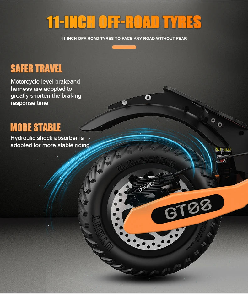 Arwibon GT08 Electric Scooter 5600W Top Speed 46 MPH Folding Off Road
