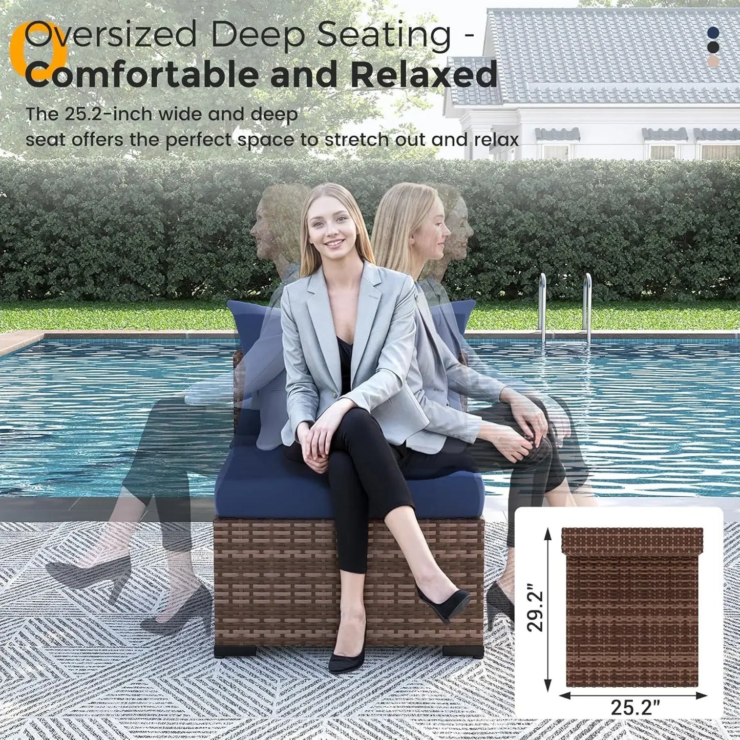 Outdoor Fire Pit Table Furniture Set With All Weather Wicker Sofas