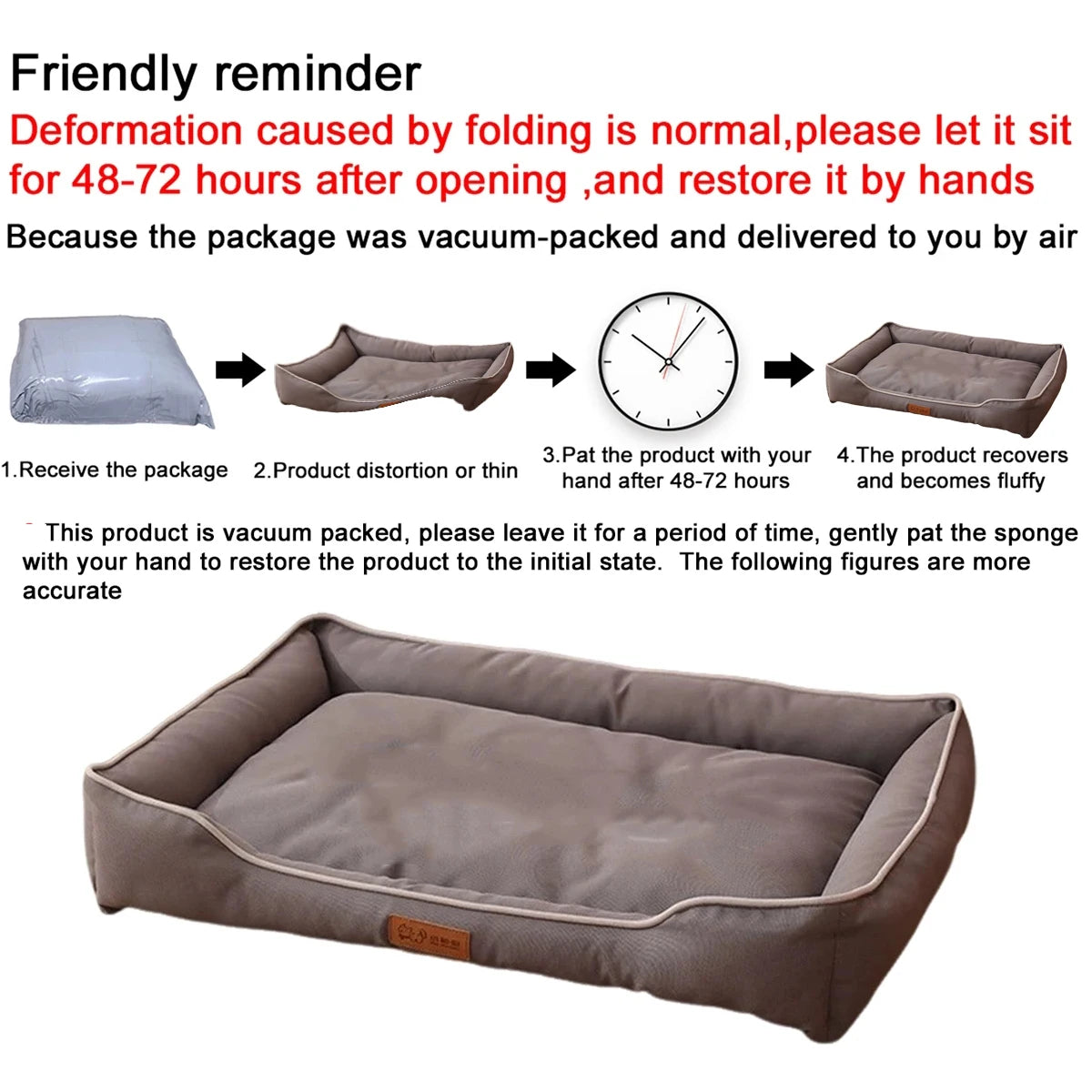 NONECN Four Season Square Dog Bed For Dogs Sofa Cushion