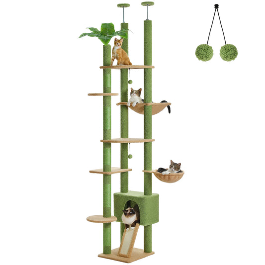 PETEPELACN Cactus Cat Tree Floor to Ceiling Cat Tower Adjustable