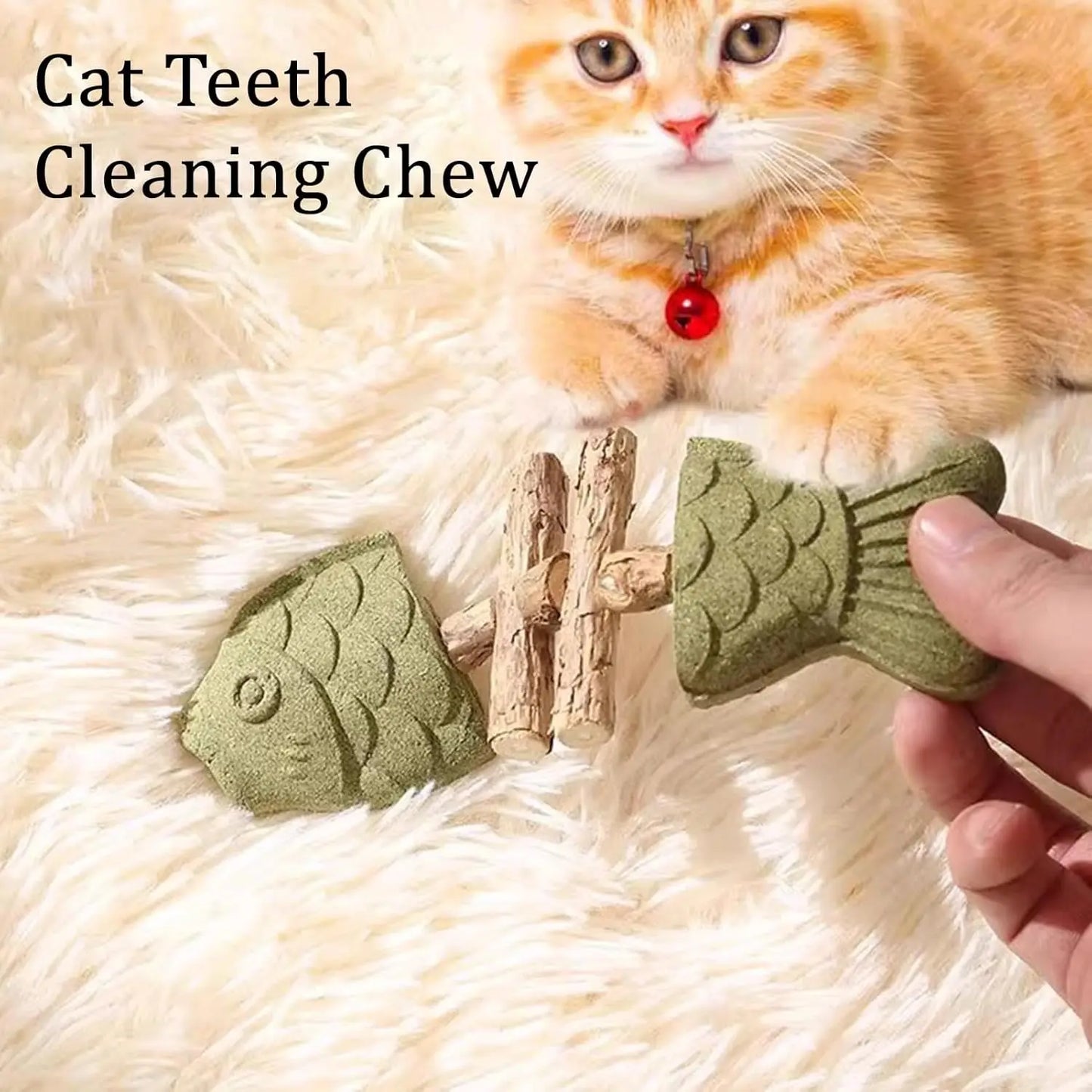 Cat Dental Health Chew Toy Bite Resistant Fishbone Plastic