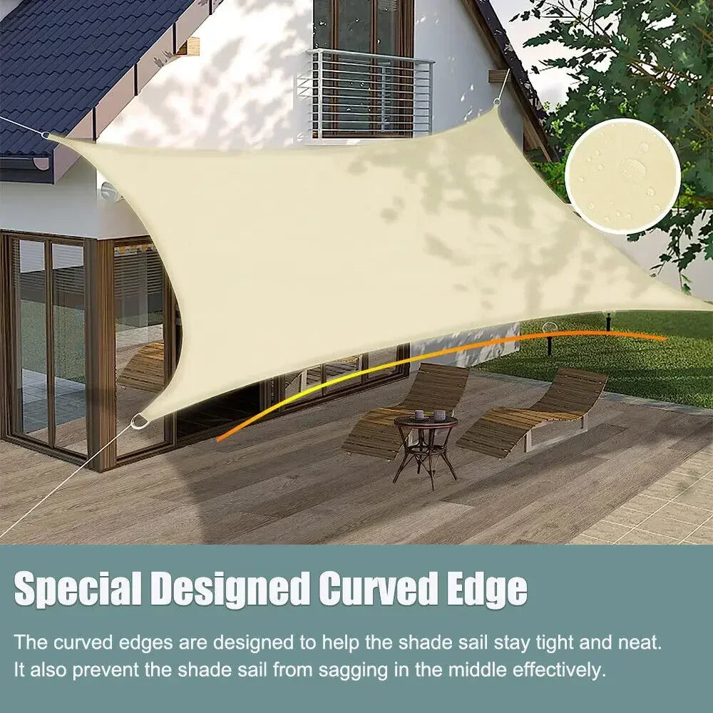 Waterproof Shade Sail Sun Shelter For Outdoor Canopy And Patio