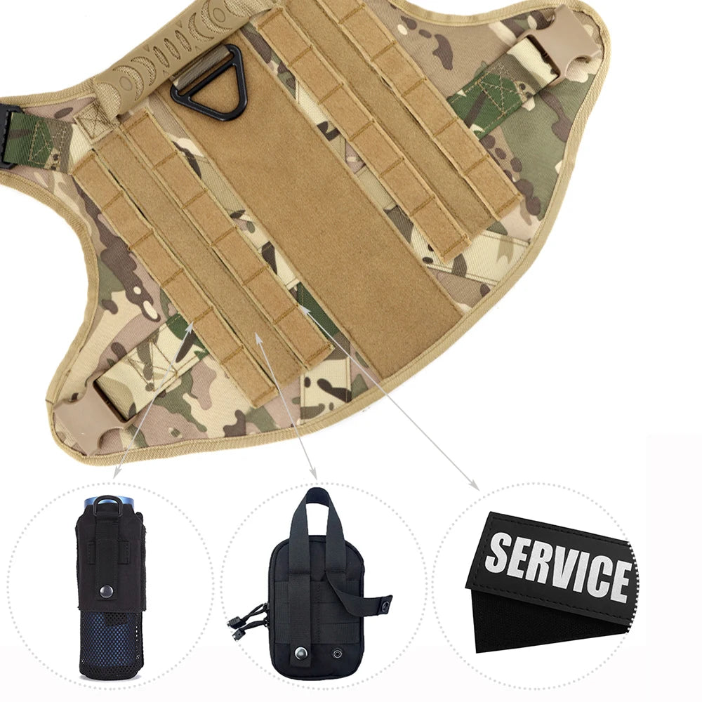 Tactical Military Dog Harness Leash Set For Large Dogs
