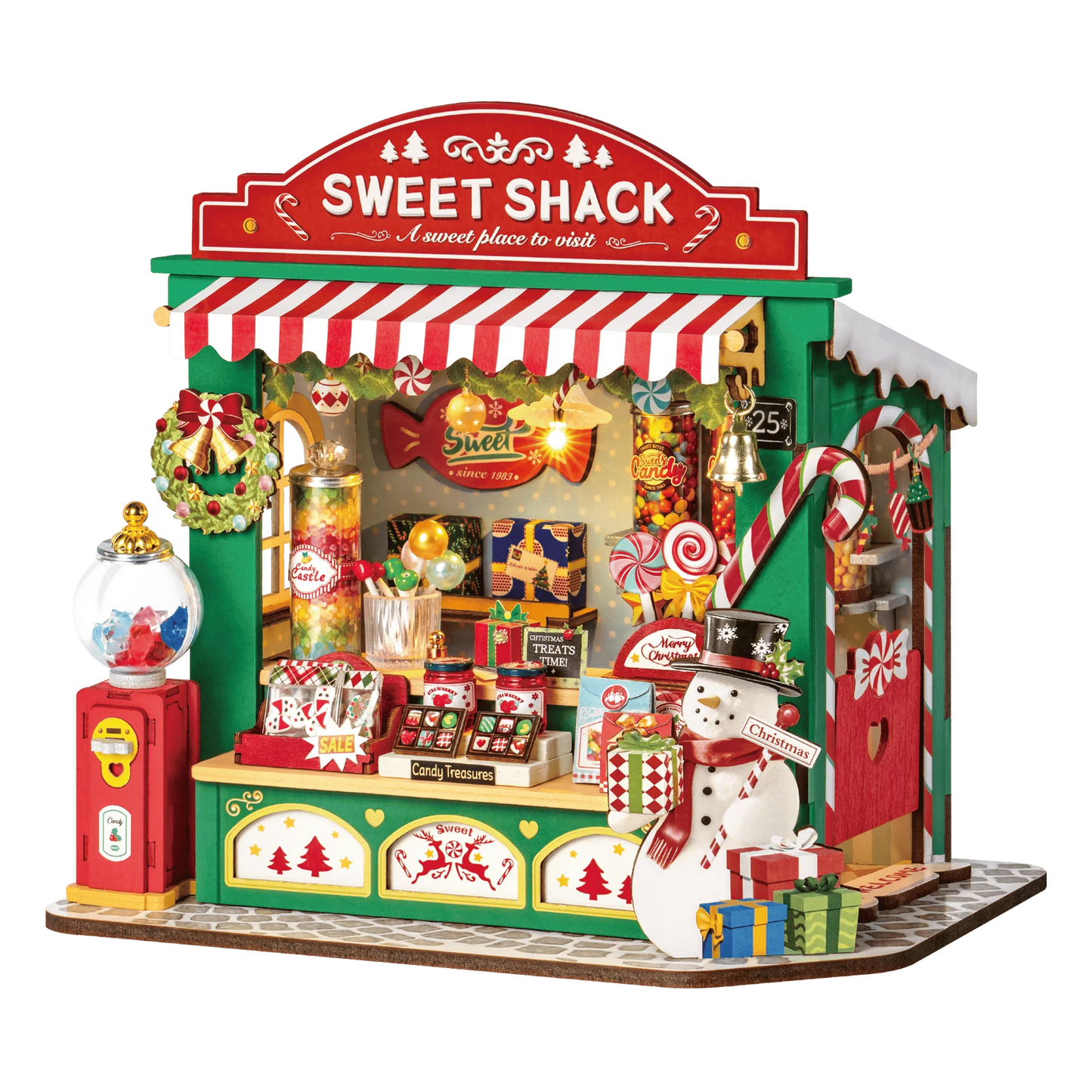 Rolife Christmas Tree Cottage Miniature House Kit DIY Craft Set