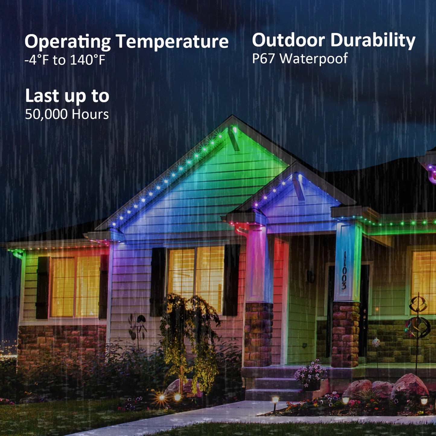 Aiopp Outdoor RGBIC LED Strip Lights With 72 Scene Modes