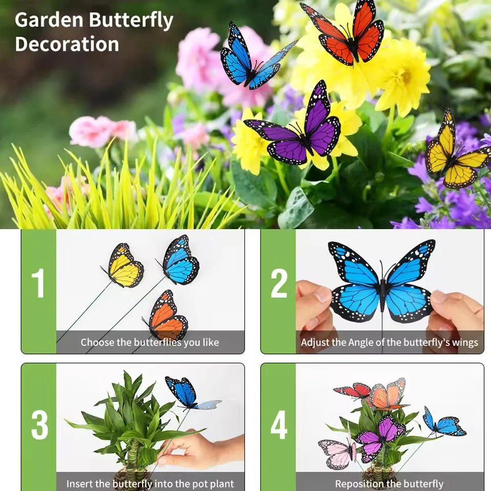 PVC Butterfly Garden Stakes Outdoor Decor 10 20 50 Pcs