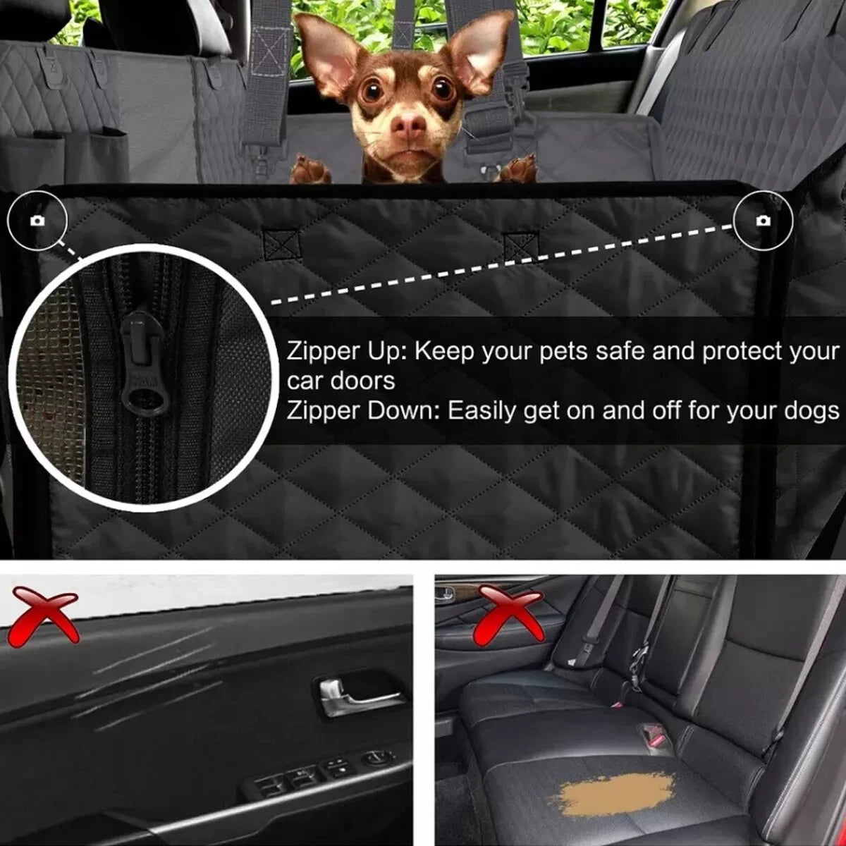 Car Dog Seat Cover Back Seat Waterproof Nonslip Protector