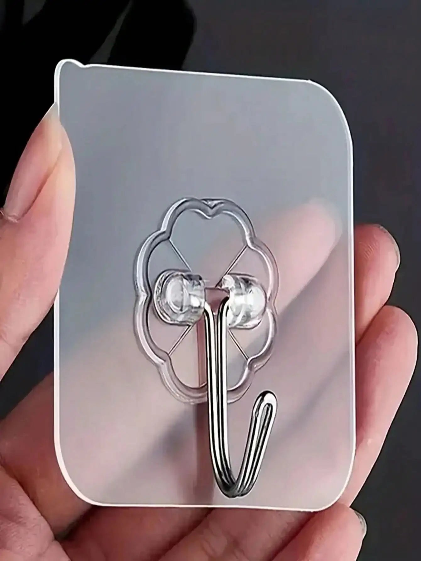 Transparent Heavy Duty Adhesive Hooks No Drilling Removable Waterproof