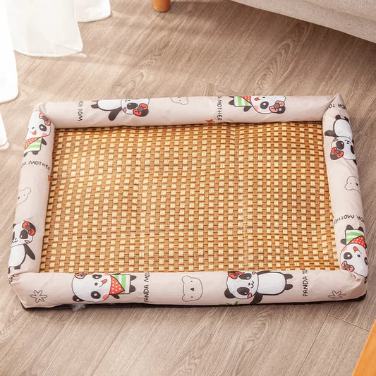 Rattan Cooling Mat For Dogs And Cats Breathable Moistureproof Pad