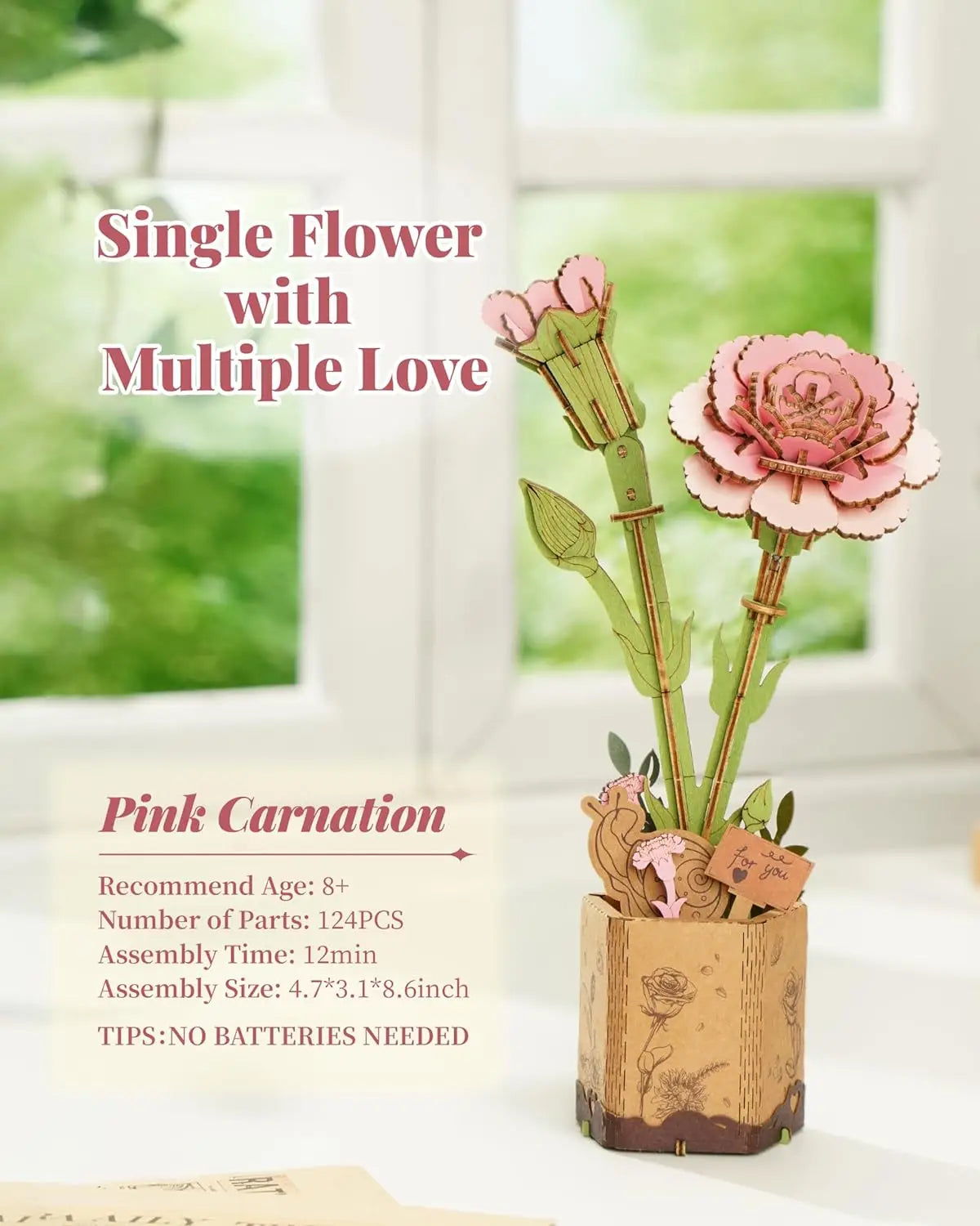 Robotime ROKR 3D Wooden Puzzle Flowers Bouquet Craft Kit