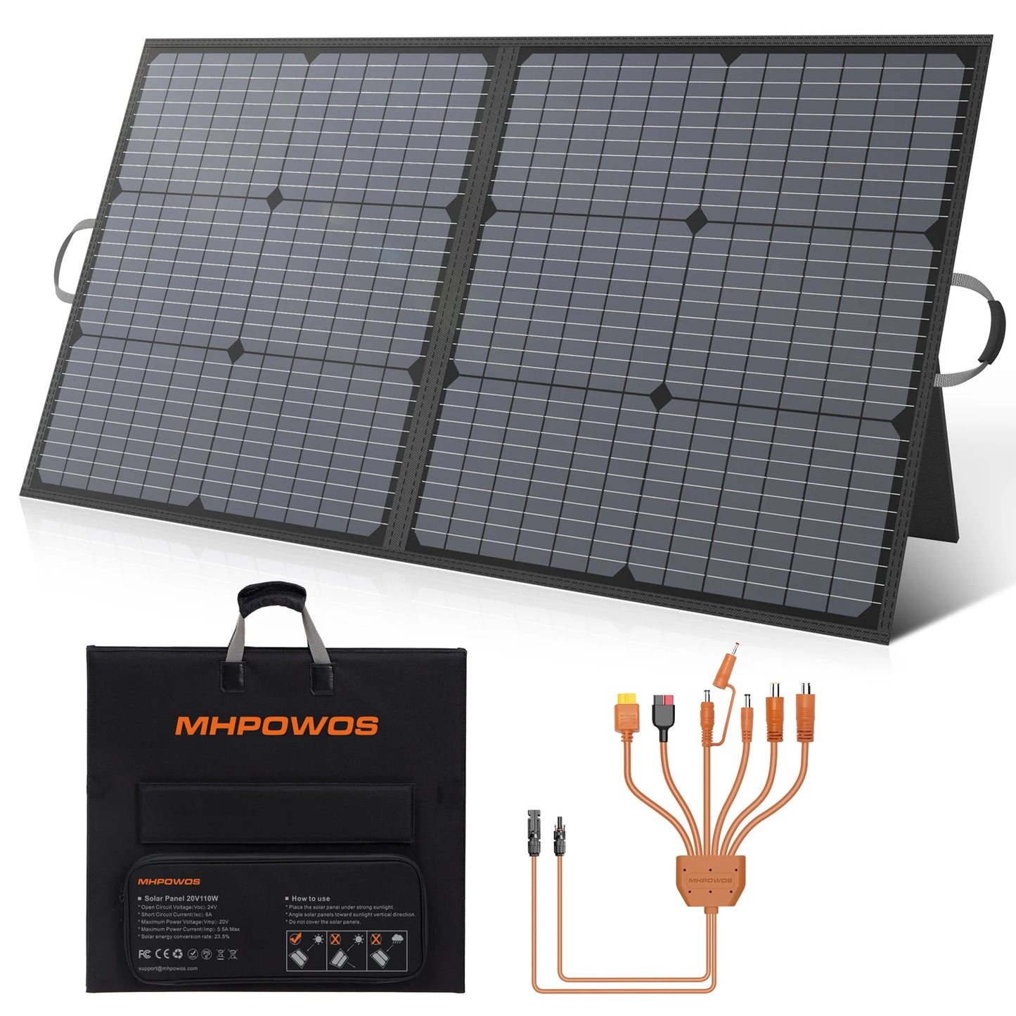 MHPOWOS 400W Portable Waterproof Foldable Solar Panel for Off Grid