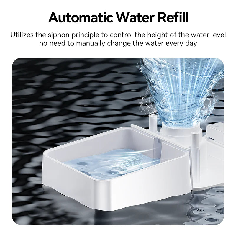 ROJECO 2In1 Automatic Pet Feeder Gravity Water Fountain For Cats