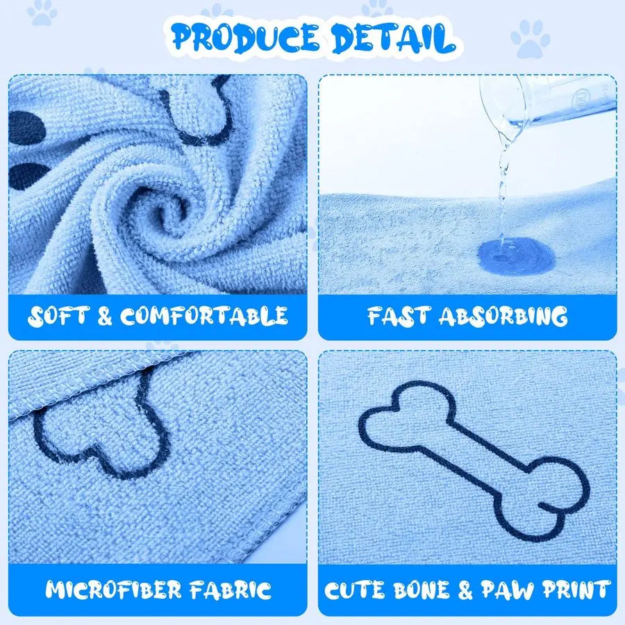Dog Grooming Towels Microfiber 12 Pack Quick Dry Absorbent