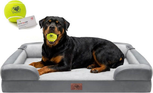 Orthopedic Dog Bed Waterproof Memory Foam With Washable Cover Non Slip Bottom