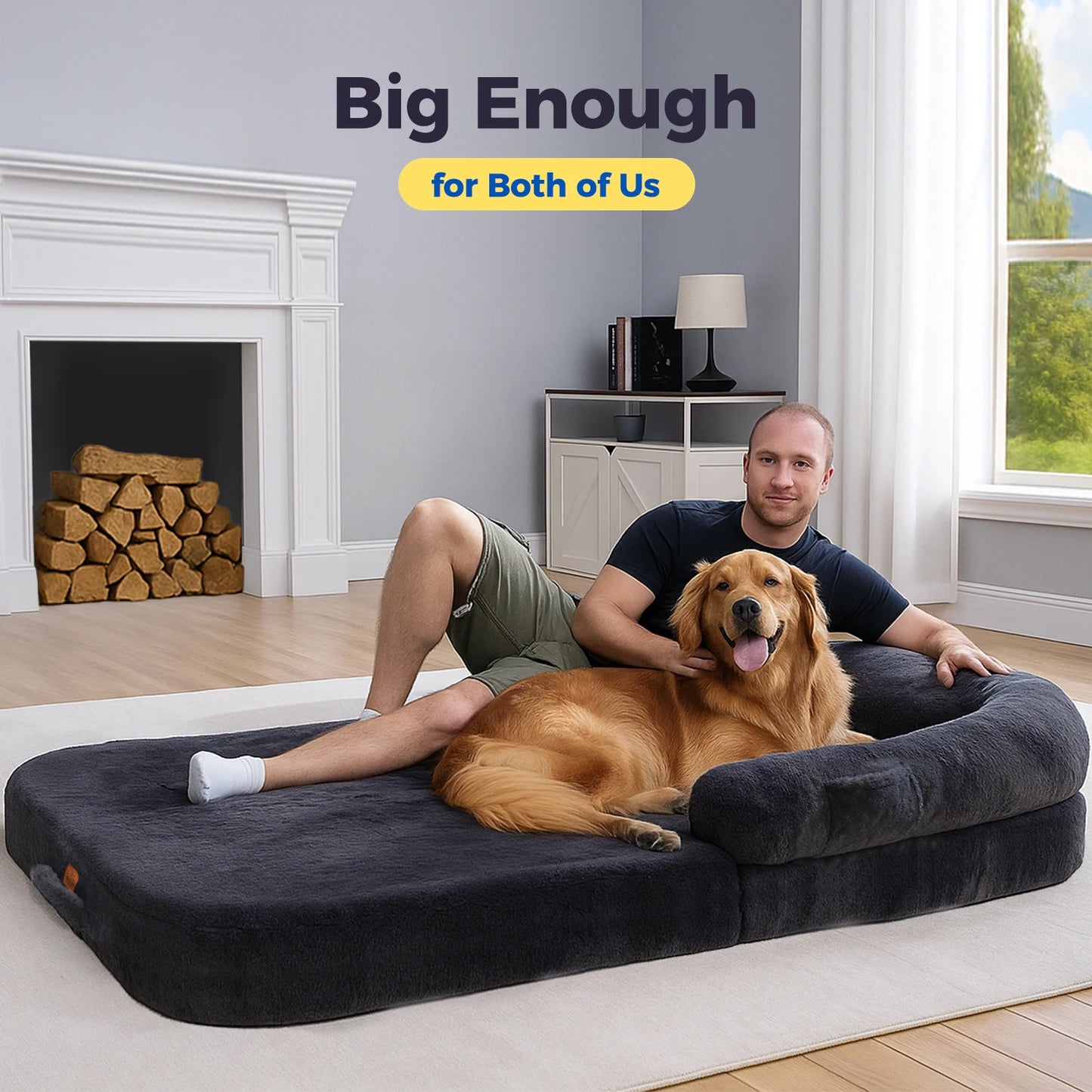 PAWZ Road Foldable Dog Bed Plush Washable Non Slip Sofa
