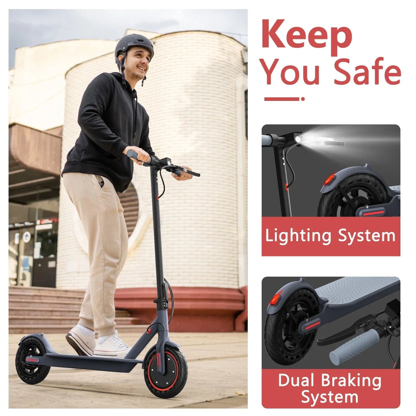 Ladped Electric Scooter 350W 19mph App Control Folding Waterproof