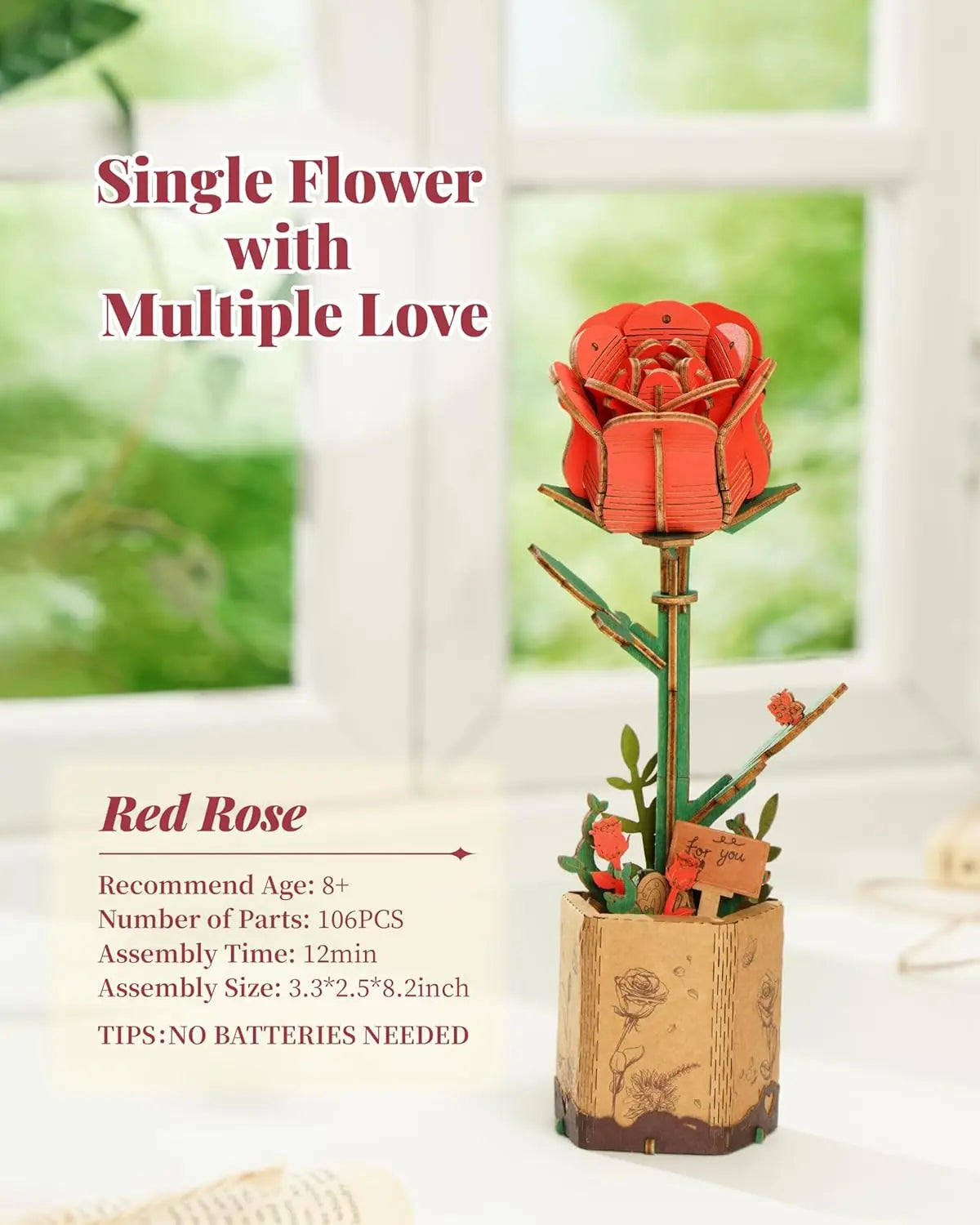 Rolife 3D Wooden Puzzle Flowers Eternal Flowers Model Kit