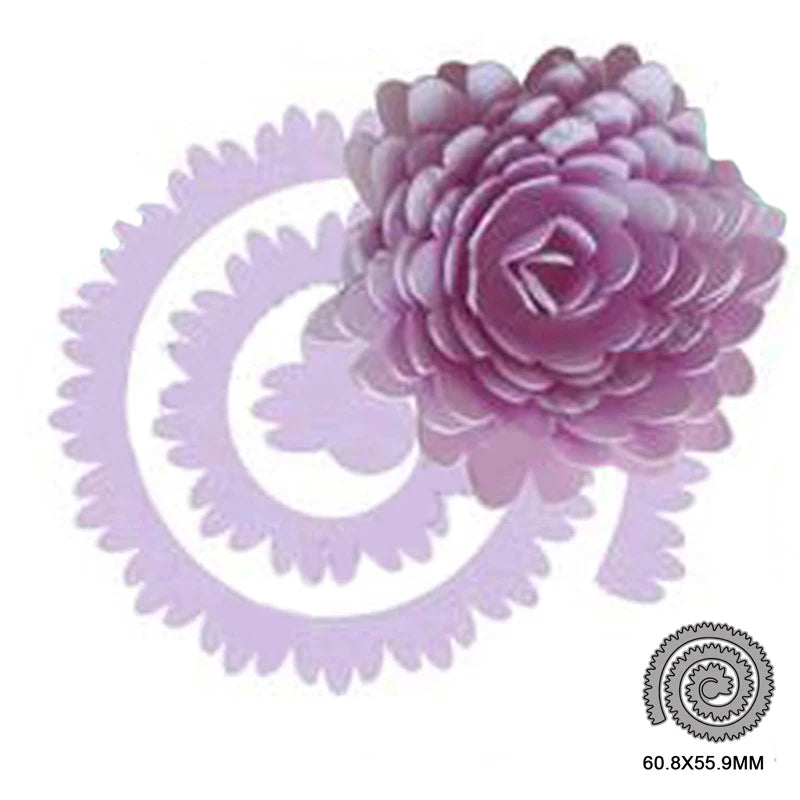 3D Spiral Flower Garland Cutting Dies For Scrapbooking Card Making