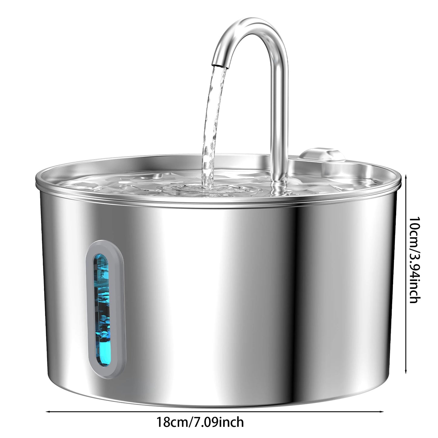Weomg Stainless Steel Cat Drinking Fountain For Multiple Pets